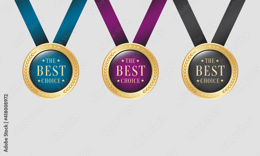 The Best Choice Medal Award Vector Sets Gold Medal Realistic Medal Gold Medal Winner Award