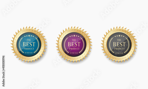 The best Product Medal Award vector set, Gold medal, Realistic medal, gold medal, winner award,