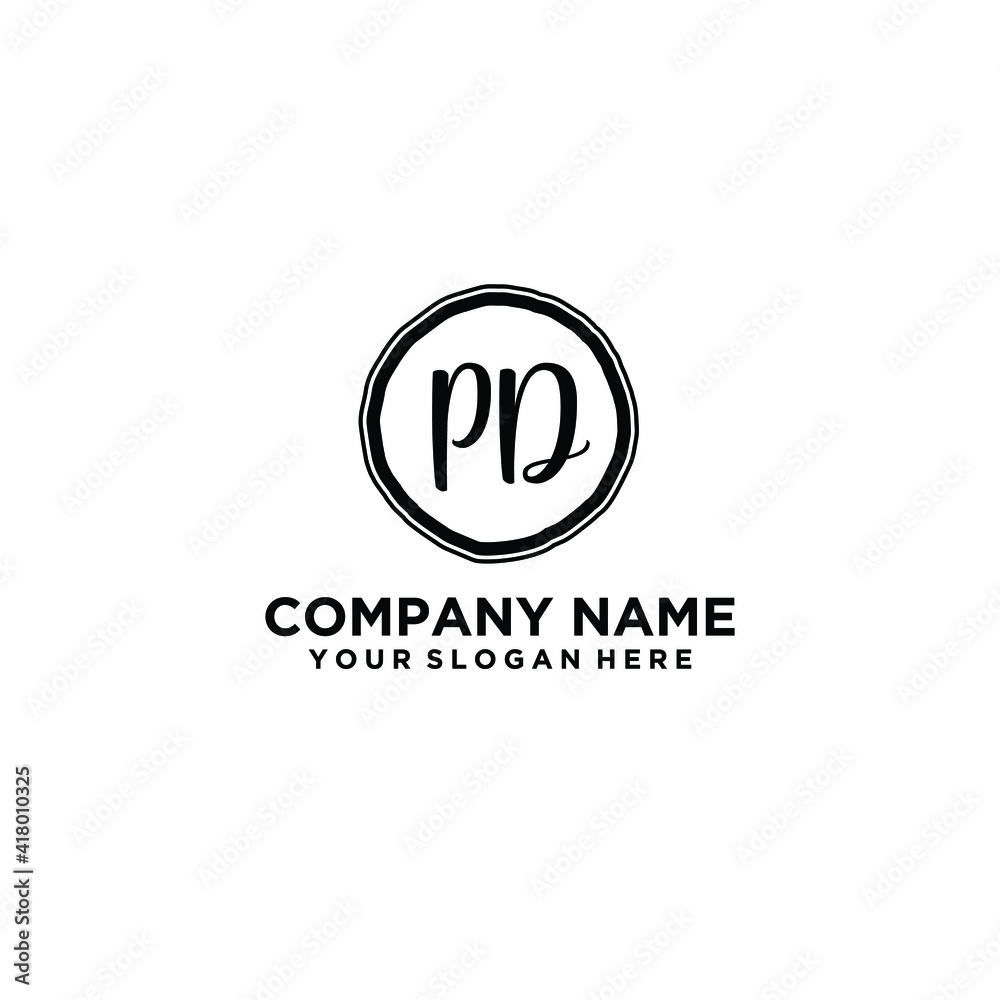 Letter PD Beautiful handwriting logo