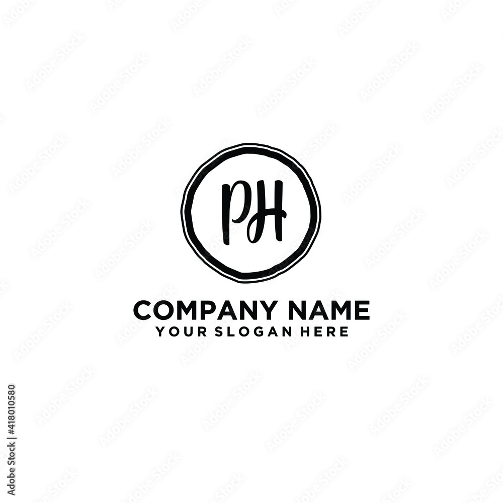 Letter PH Beautiful handwriting logo Letter PH Beautiful handwriting logo