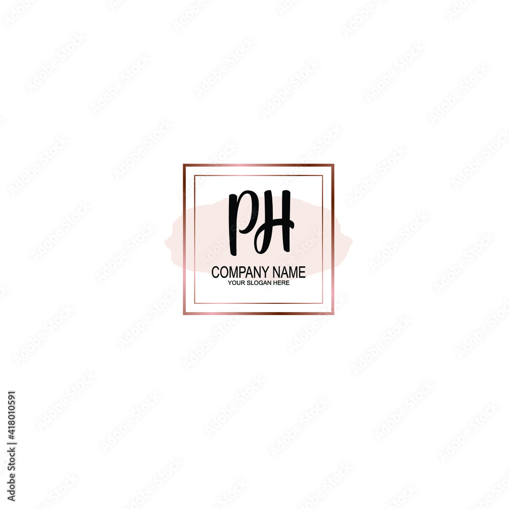 Letter PH Beautiful handwriting logo Letter PH Beautiful handwriting logo