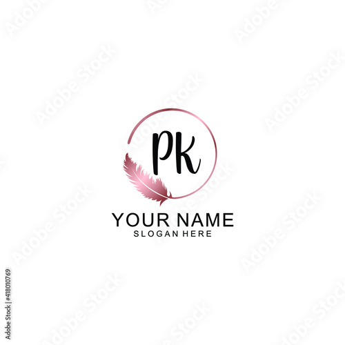Letter PK Beautiful handwriting logo