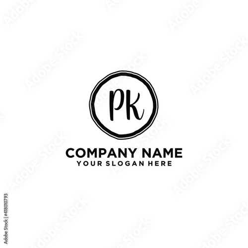 Letter PK Beautiful handwriting logo