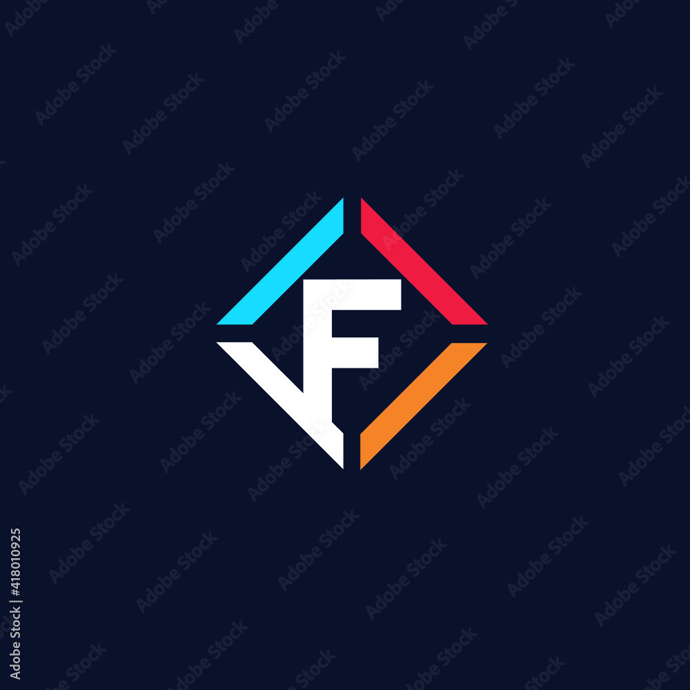 Letter f in square logo Letter f in square logo