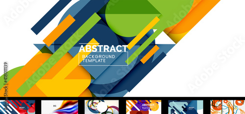 Set of vector abstract wallpapers. Abstract backgrounds for business or technology presentations, internet posters or web brochure covers