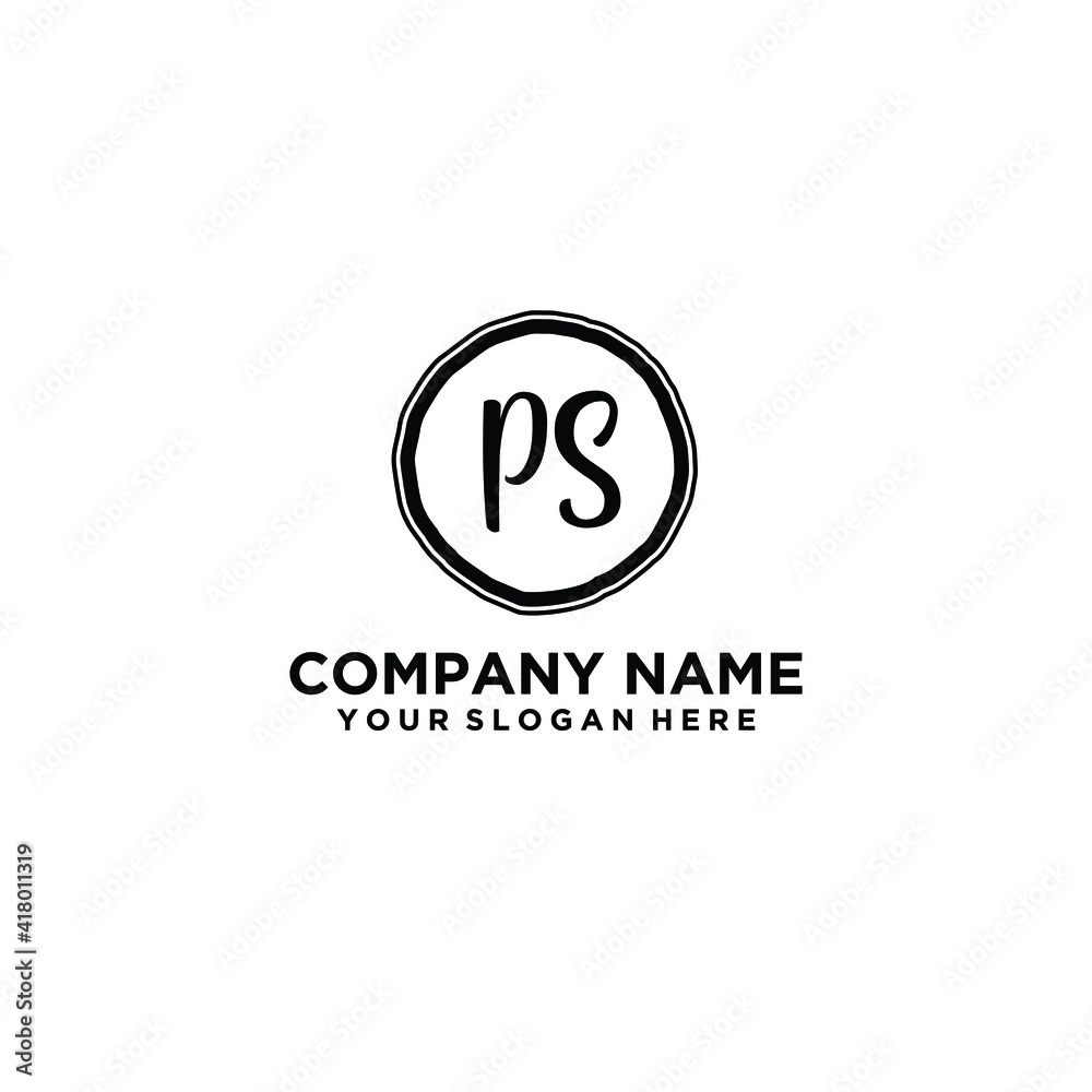 Letter PS Beautiful handwriting logo Letter PS Beautiful handwriting logo