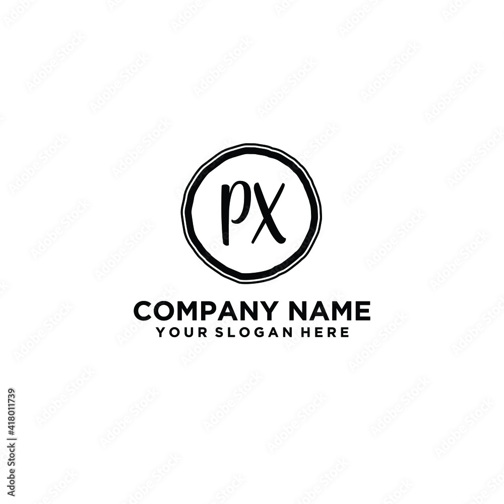 Letter PX Beautiful handwriting logo Letter PX Beautiful handwriting logo