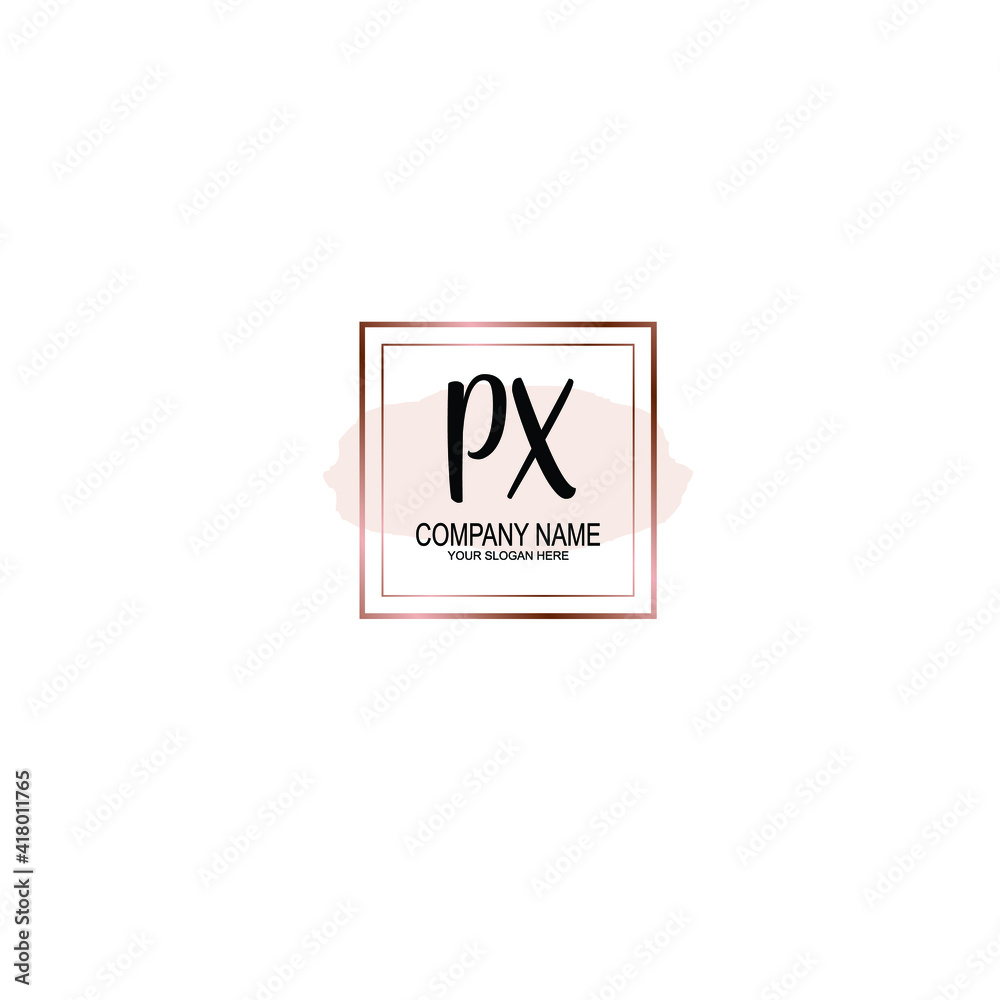 Letter PX Beautiful handwriting logo Letter PX Beautiful handwriting logo