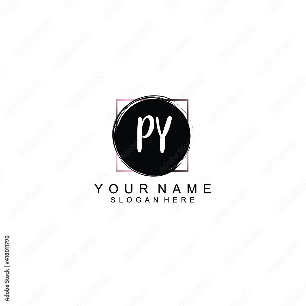 Letter PY Beautiful handwriting logo Letter PY Beautiful handwriting logo