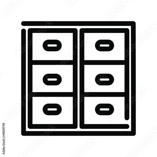 Illustration Vector graphic of  file cabinet icon