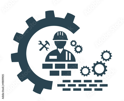 Vector illustration icon for repair, installation and maintenance and construction work.