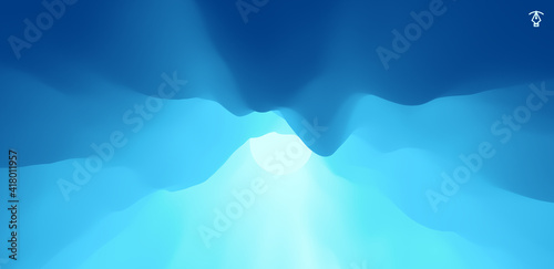 Sky with sun in the clouds. Nature background. Modern pattern. 3d vector Illustration.