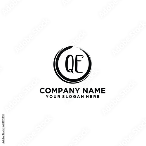 Letter QE Beautiful handwriting logo