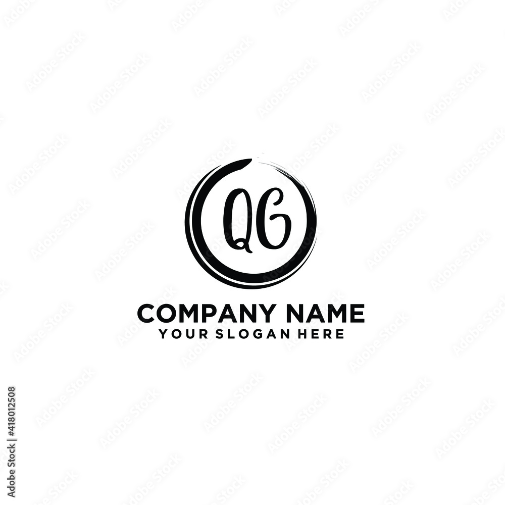 Letter QG Beautiful handwriting logo