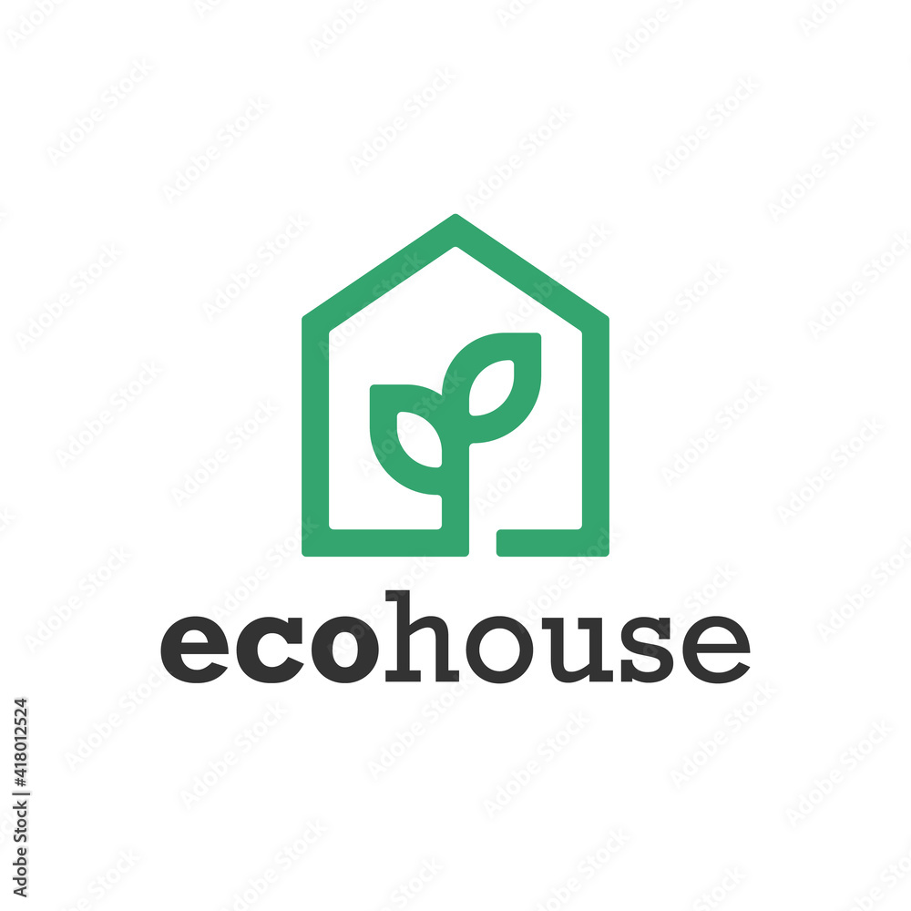 Green Eco House Symbol. Web Icon Logo Template Design Element. Green Eco House Symbol. Web Icon Logo Template Design Element.