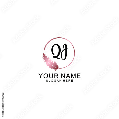 Letter QJ Beautiful handwriting logo photo