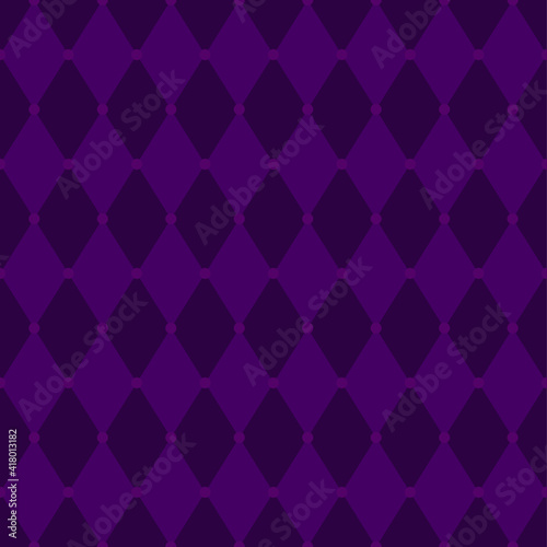 Seamless Pattern or Background in the style of a Purple Harlequin. Mardi Gras Background in the style of the Venetian Carnival. Vector illustration for design and web