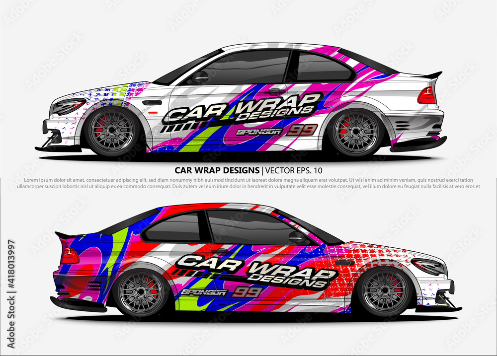 car wrap design. simple lines with abstract background vector concept for vehicle vinyl wrap and automotive decal livery
