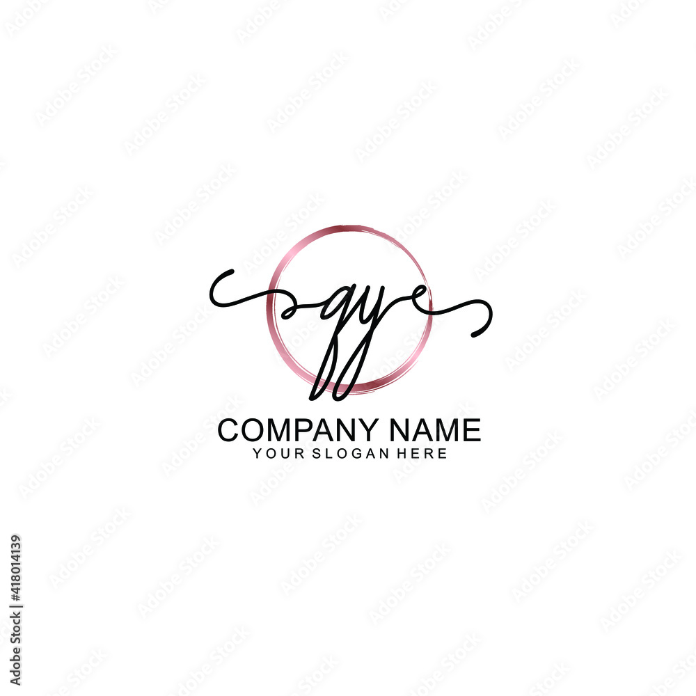 Letter QY Beautiful handwriting logo