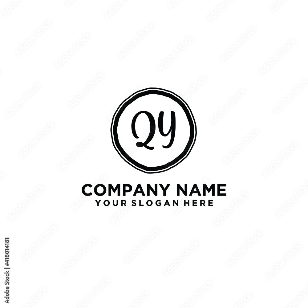 Letter QY Beautiful handwriting logo