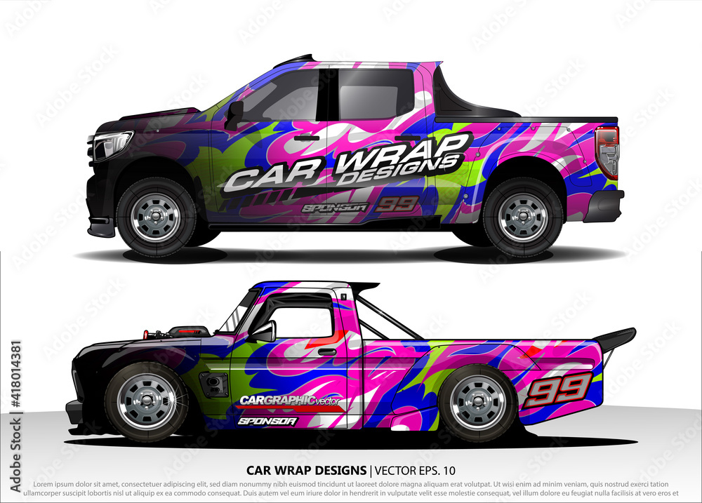 car wrap design. simple lines with abstract background vector concept for vehicle vinyl wrap and automotive decal livery
