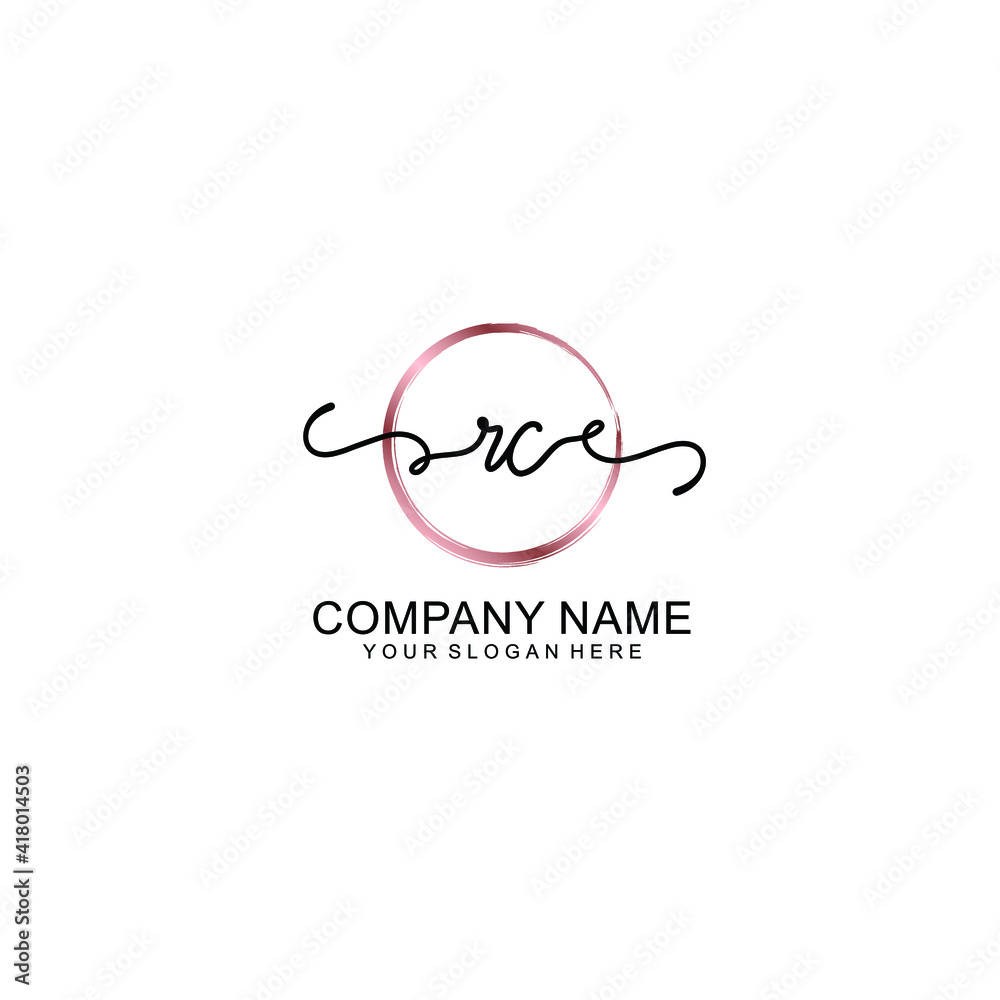 Letter RC Beautiful handwriting logo Letter RC Beautiful handwriting logo