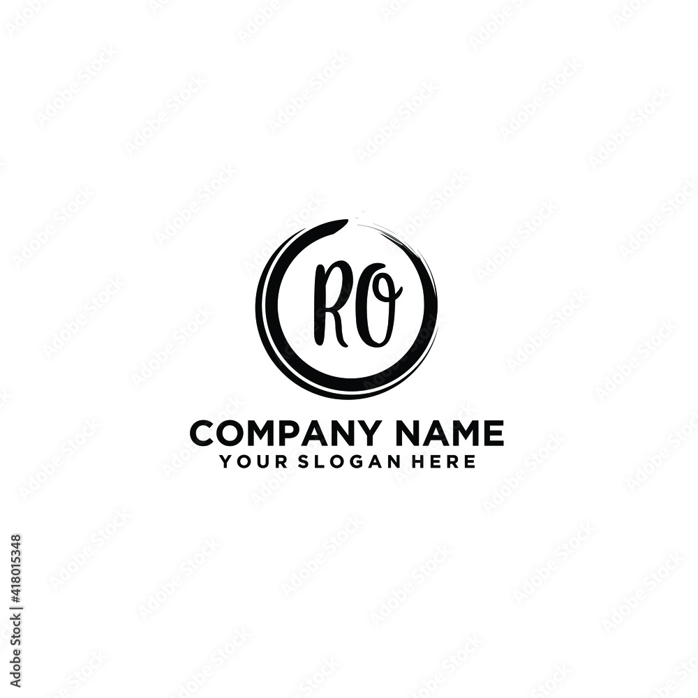 Letter RO Beautiful handwriting logo
