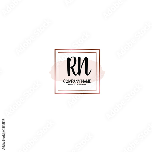 Letter RN Beautiful handwriting logo