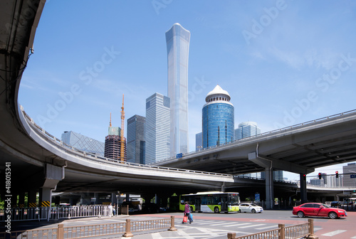 China Tower, a landmark building in Beijing and its surrounding buildings