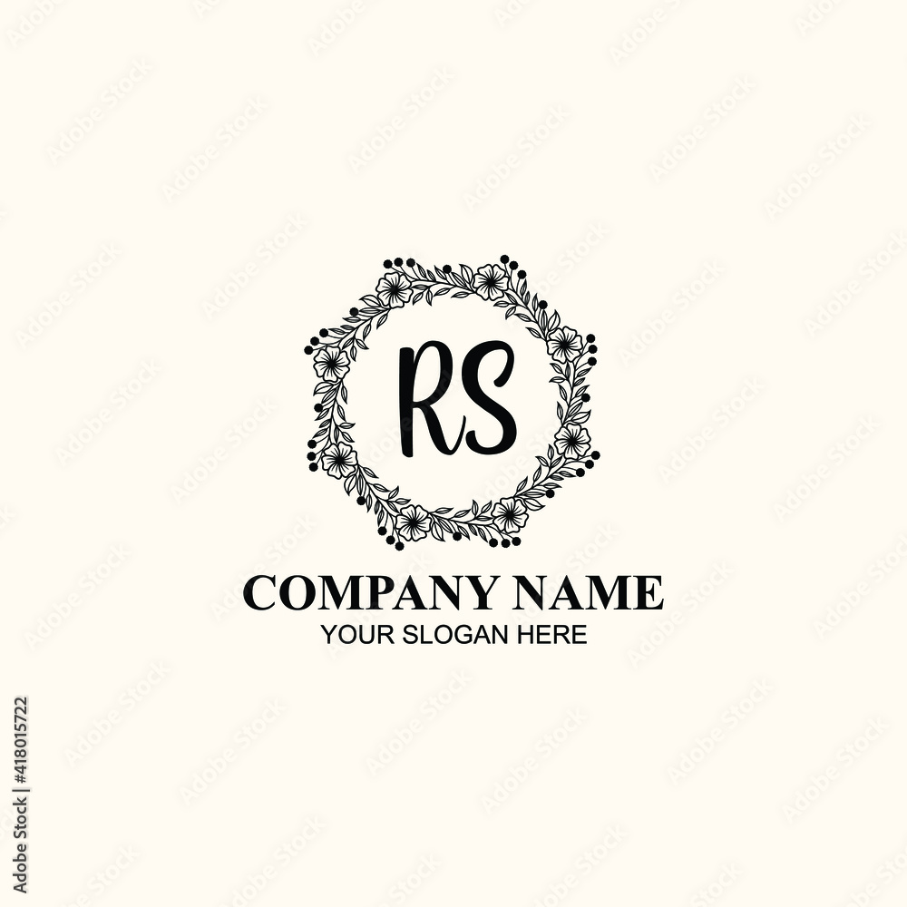 Letter RS Beautiful handwriting logo Letter RS Beautiful handwriting logo