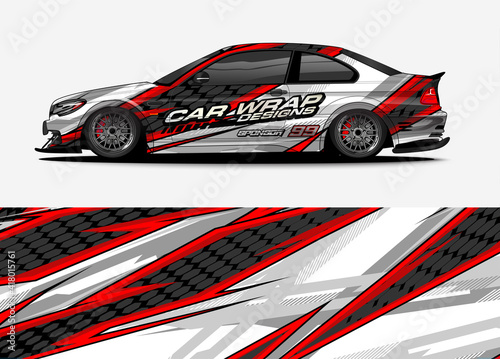 car wrap design. simple lines with abstract background vector concept for vehicle vinyl wrap and automotive decal livery  © talentelfino