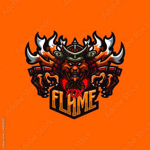 illustration vector graphic of samurai fox perfect for e-sport team mascot and game streamer