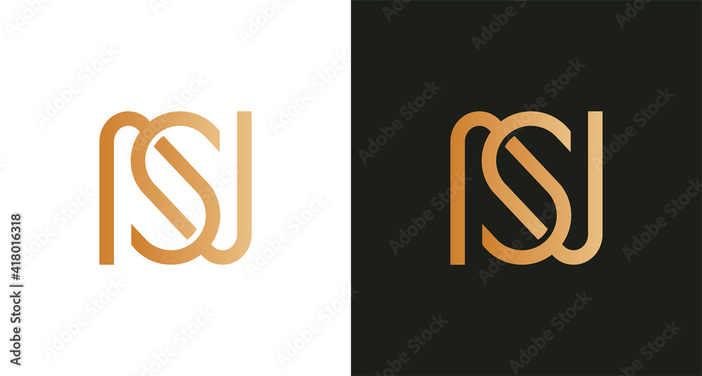Obraz premium Simple elegant letter NS infinity logo