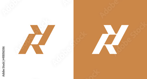 Modern elegant letter R and Y monogram logo