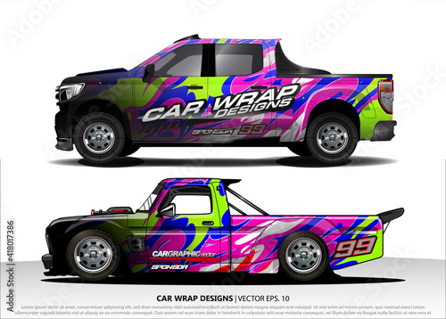 car wrap design. simple lines with abstract background vector concept for vehicle vinyl wrap and automotive decal livery 