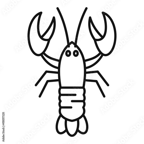 Seafood lobster icon. Outline seafood lobster vector icon for web design isolated on white background © anatolir
