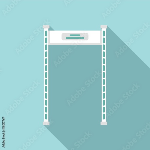 Gate metal detector icon. Flat illustration of gate metal detector vector icon for web design