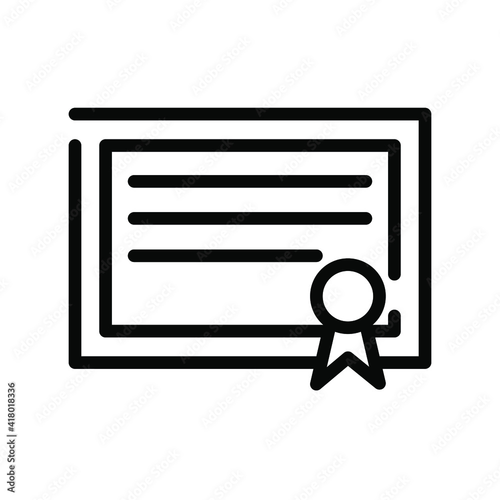 Illustration Vector graphic of certificate icon Illustration Vector graphic of certificate icon