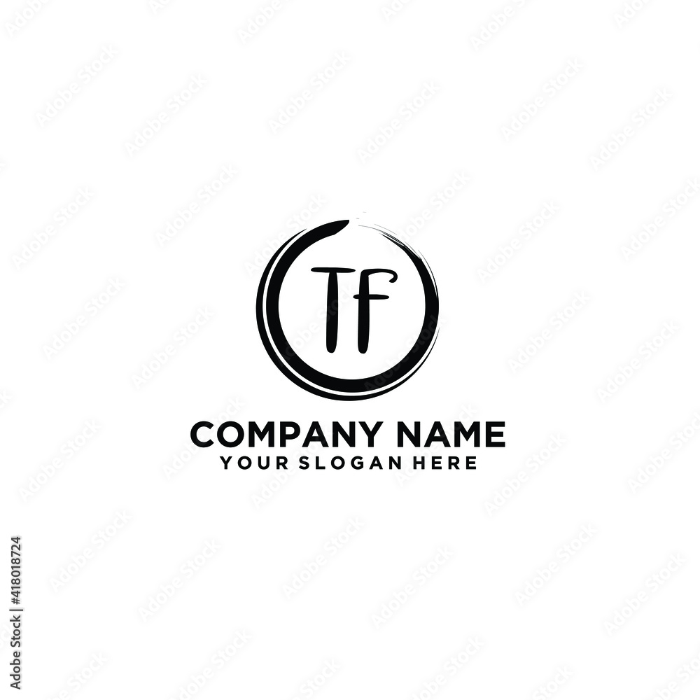 Letter TF Beautiful handwriting logo Letter TF Beautiful handwriting logo