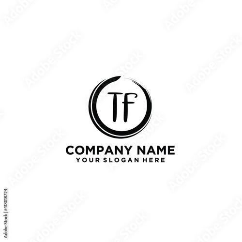 Letter TF Beautiful handwriting logo