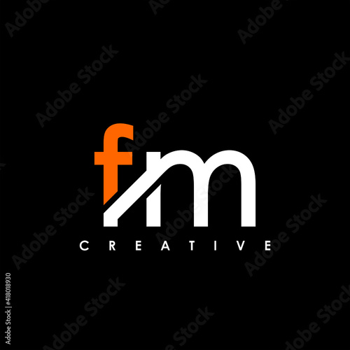 FM Letter Initial Logo Design Template Vector Illustration