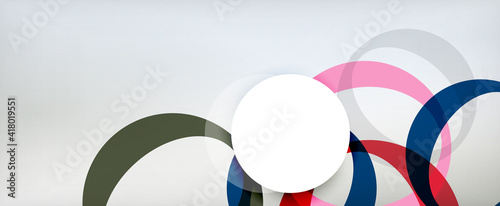 Ring geometric shapes, o letter repetition wallpaper. Abstract background for business or technology presentations, internet posters or web brochure covers