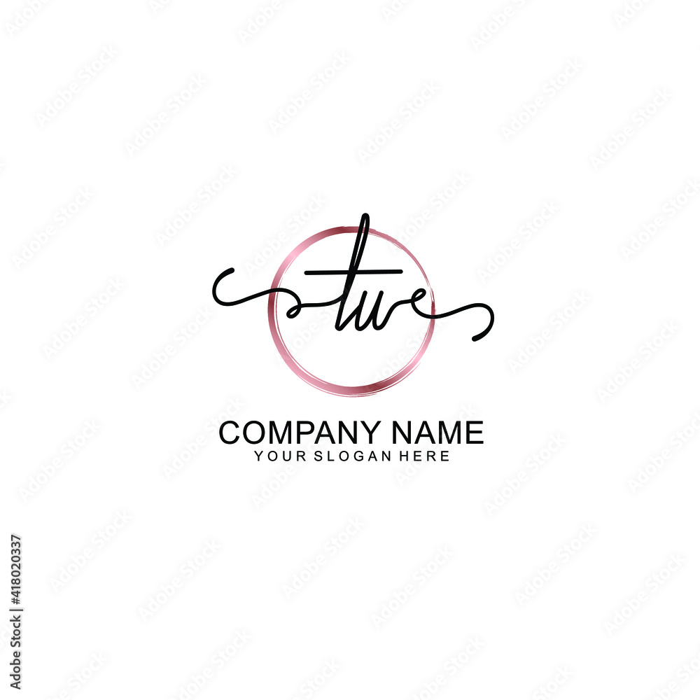 Letter TU Beautiful handwriting logo Letter TU Beautiful handwriting logo