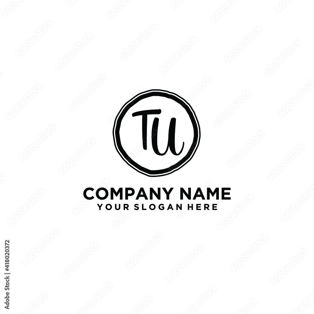 Letter TU Beautiful handwriting logo