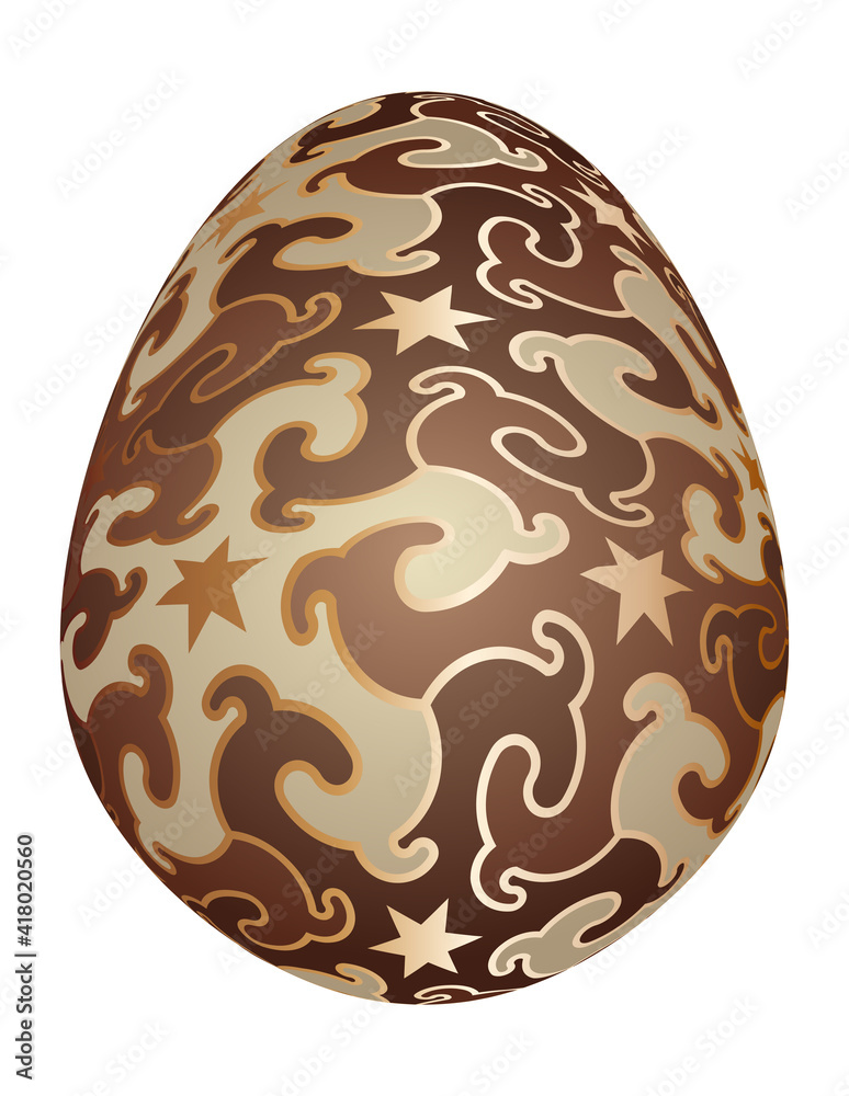 Dark and white chocolate egg.