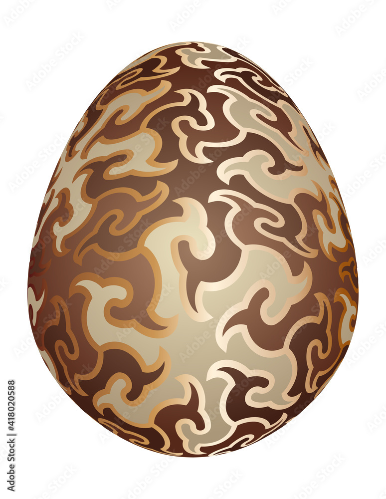 Dark and white chocolate egg. Dark and white chocolate egg.