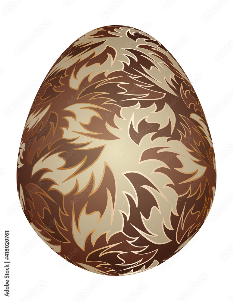 Dark and white chocolate egg.
