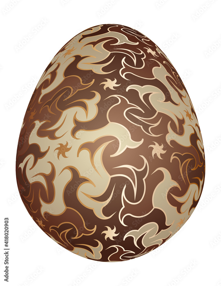 Dark and white chocolate egg. Dark and white chocolate egg.
