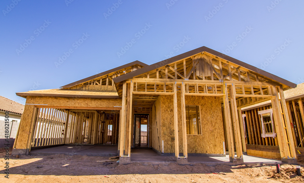 Framing And Pressboard On New Home Construction Framing And Pressboard On New Home Construction
