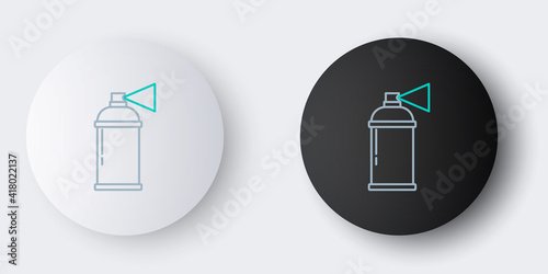 Line Paint spray can icon isolated on grey background. Colorful outline concept. Vector.